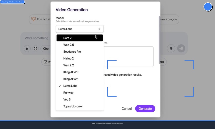 Selecting a Video Generation Model