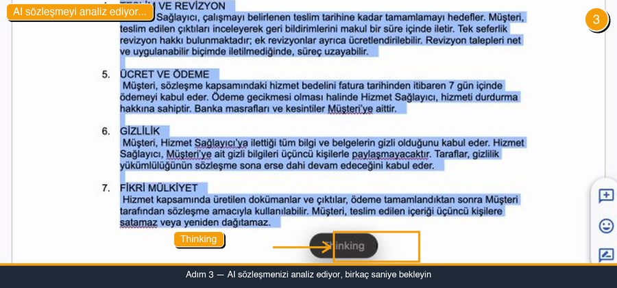 Yapay Zeka Metni İşliyor